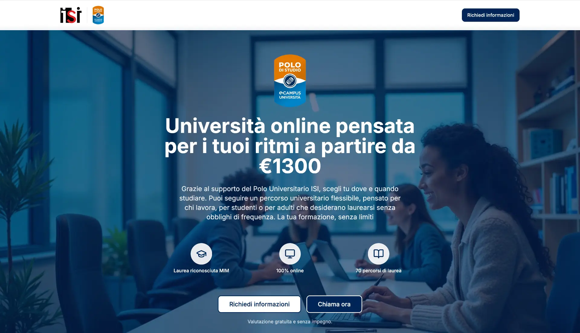 Landing page realizzata per ISI Polo